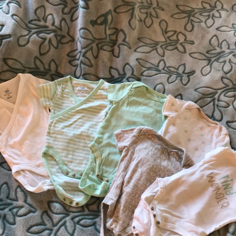 Cloud Island 0-3 Months Onesie Bundle